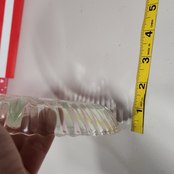 🕸Vintage Floral Exterior Detail Glass Accent 3 Divided Section Dish - Picture 5 of 6